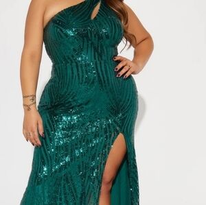 Green mermaid style dress